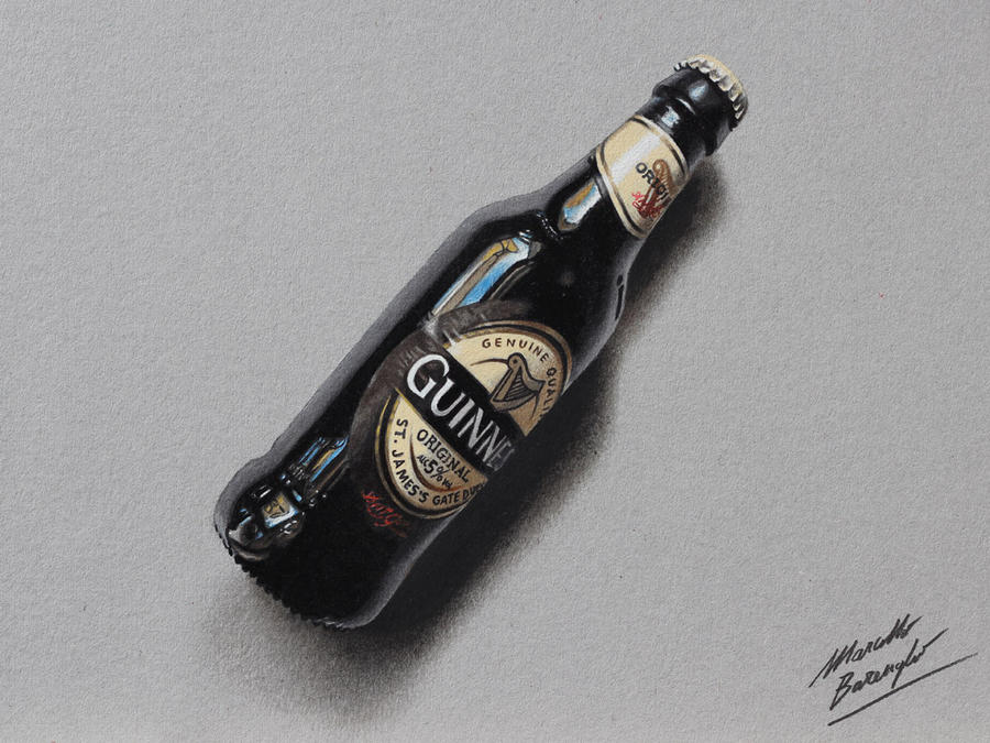 Bottle of Guinness DRAWING by Marcello Barenghi