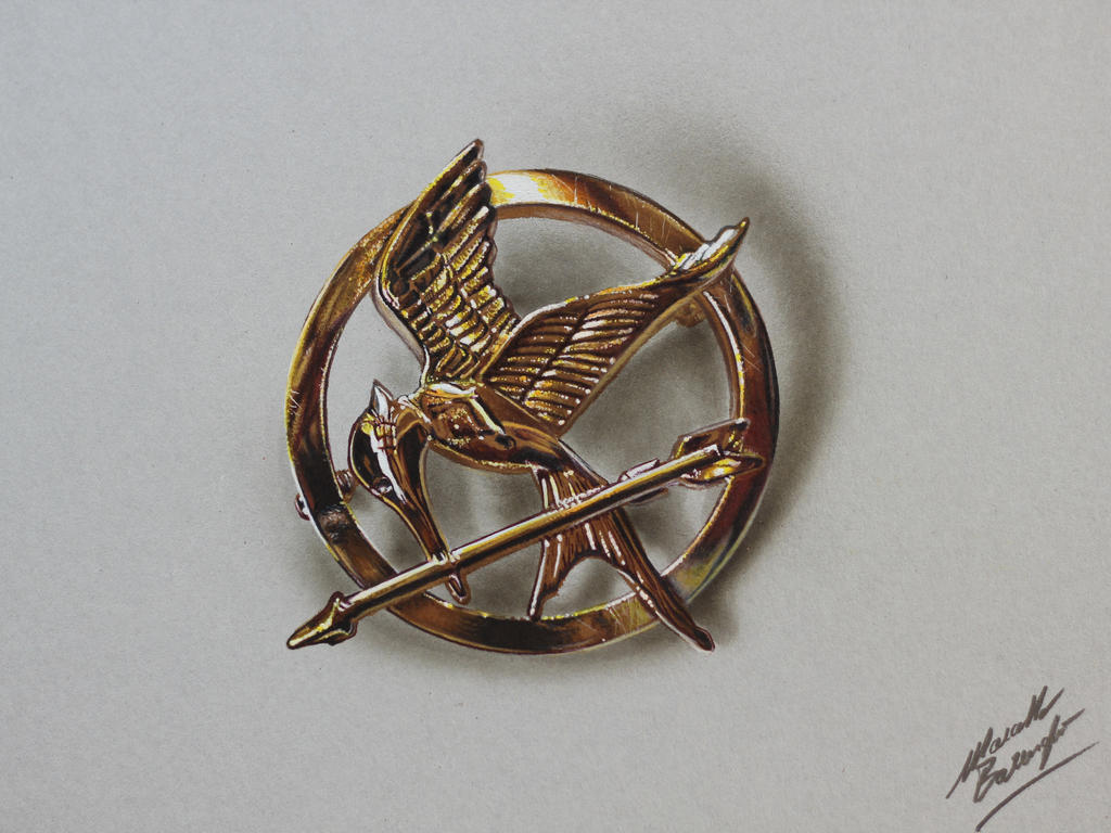 Mockingjay Pin (The Hunger Games) DRAWING by marcellobarenghi on DeviantArt
