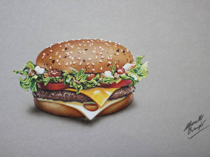 Burger 4 of 5 DRAWING by Marcello Barenghi
