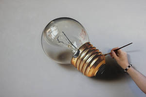Ligh Bulb PAINTING on canvas by Marcello Barenghi by marcellobarenghi Ligh Bulb PAINTING on canvas by Marcello Barenghi by marcellobarenghi