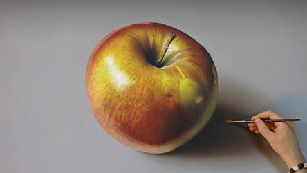 Apple PAINTING on canvas by Marcello Barenghi