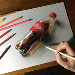 Drawing Coca-Cola plastic bottle