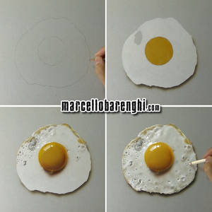 Fried Egg Drawing step by step