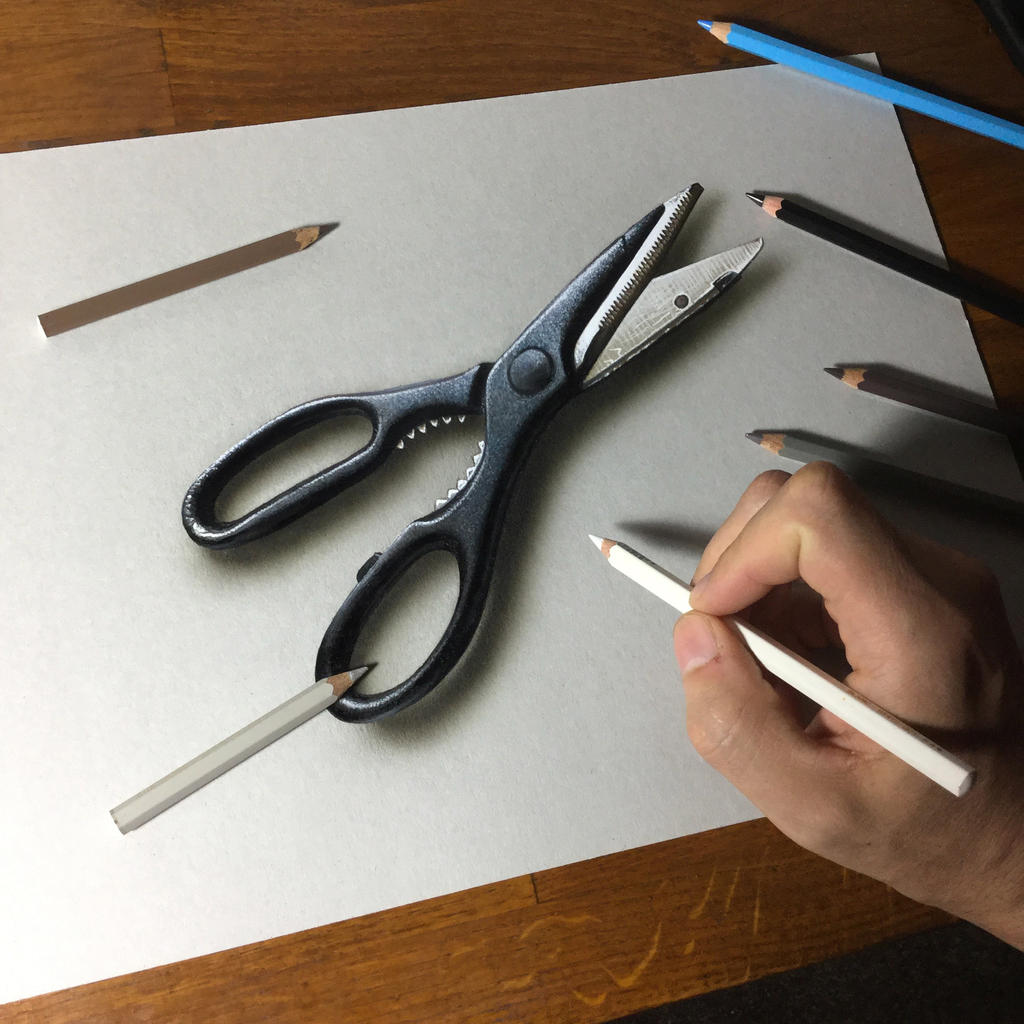 My drawing of a pair of scissors by marcellobarenghi on DeviantArt