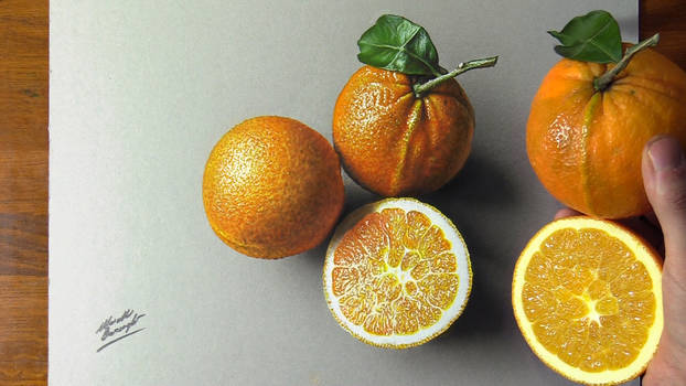 Drawing vs Real Oranges