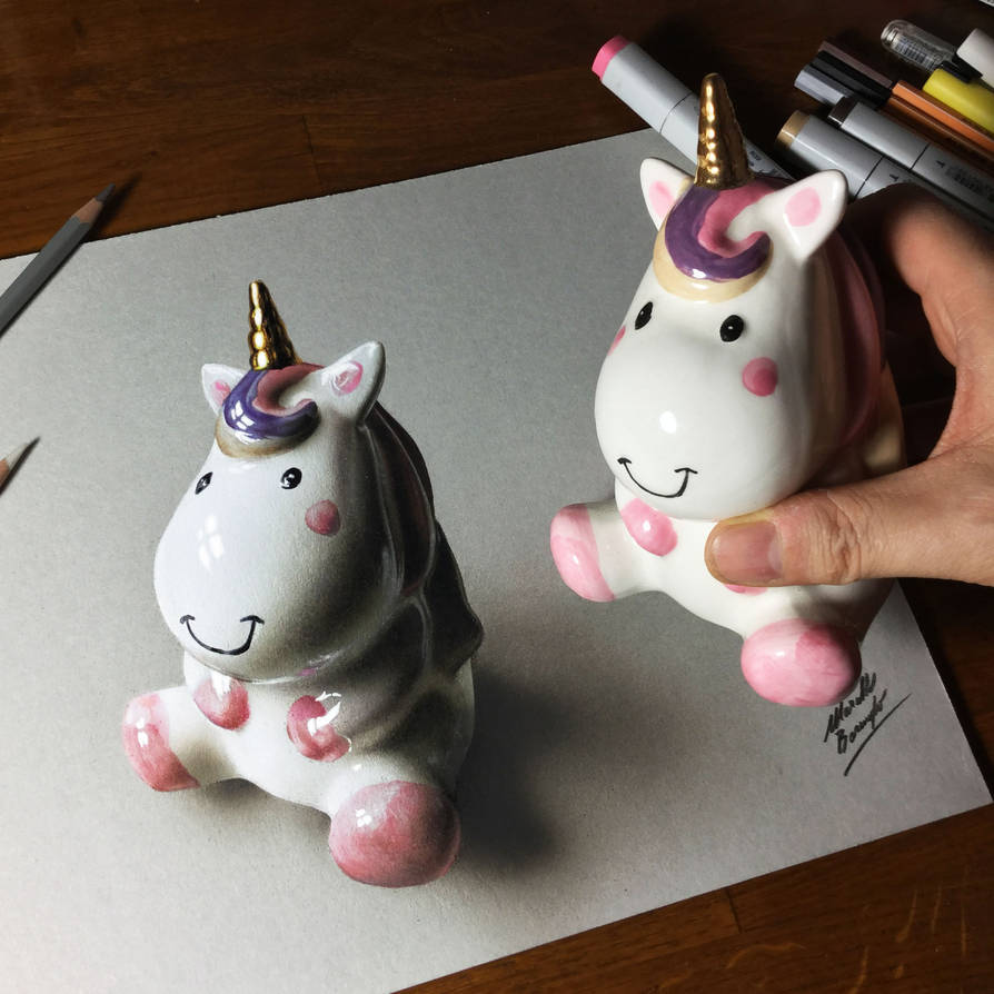 My drawing and the real Unicorn by marcellobarenghi on DeviantArt