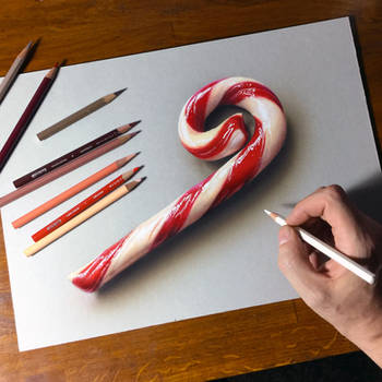 Merry Christmas!!! Candy Cane Drawing.
