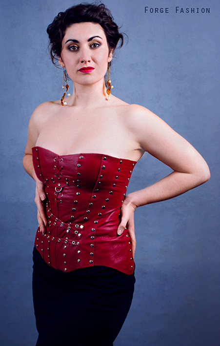 Red Leather Bustier