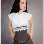 Houndstooth Underbust with Lace Trim