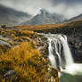 Misty Mountain Waterfall. Isle of Skye - Scotland