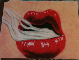 Lips with smoke