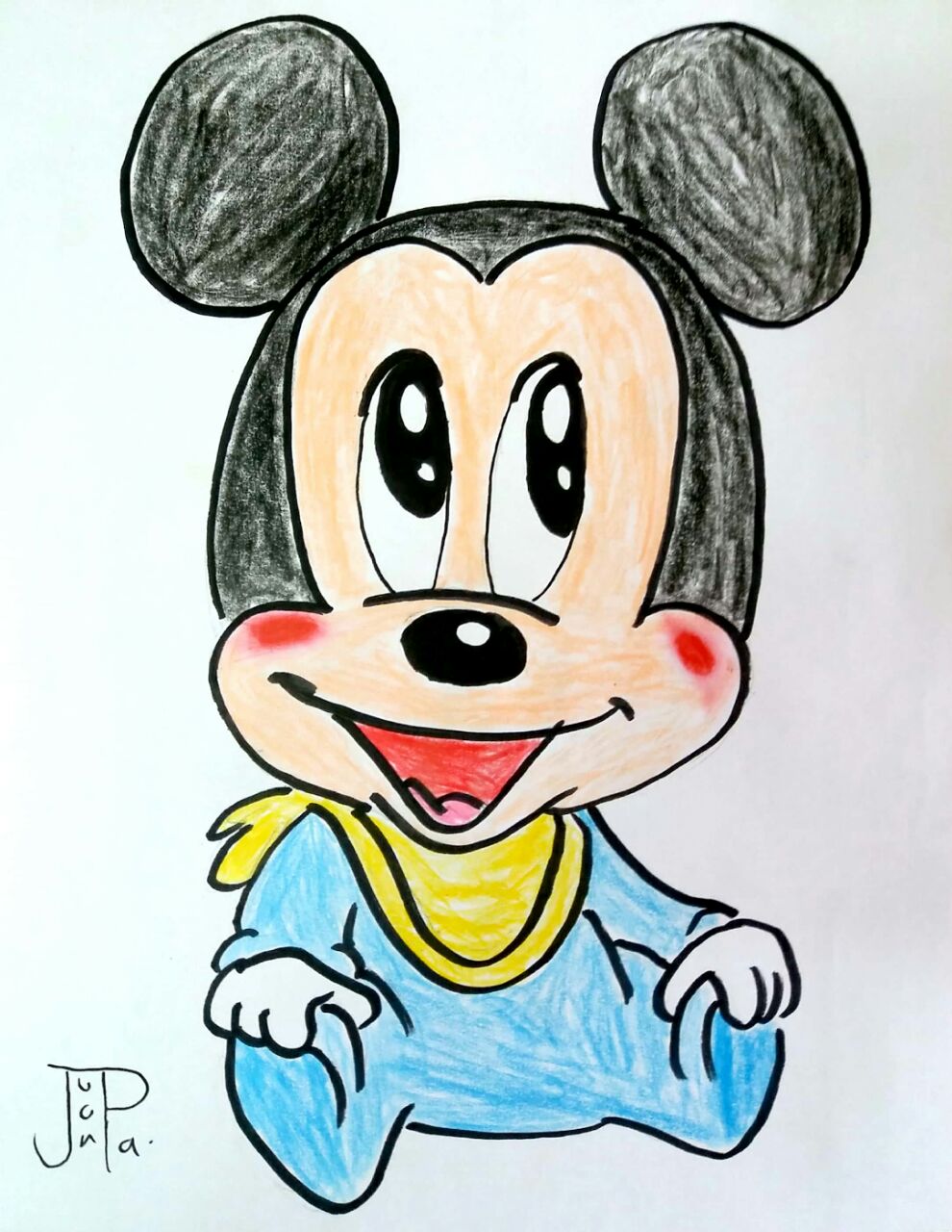 How To Draw Baby Mickey Mouse