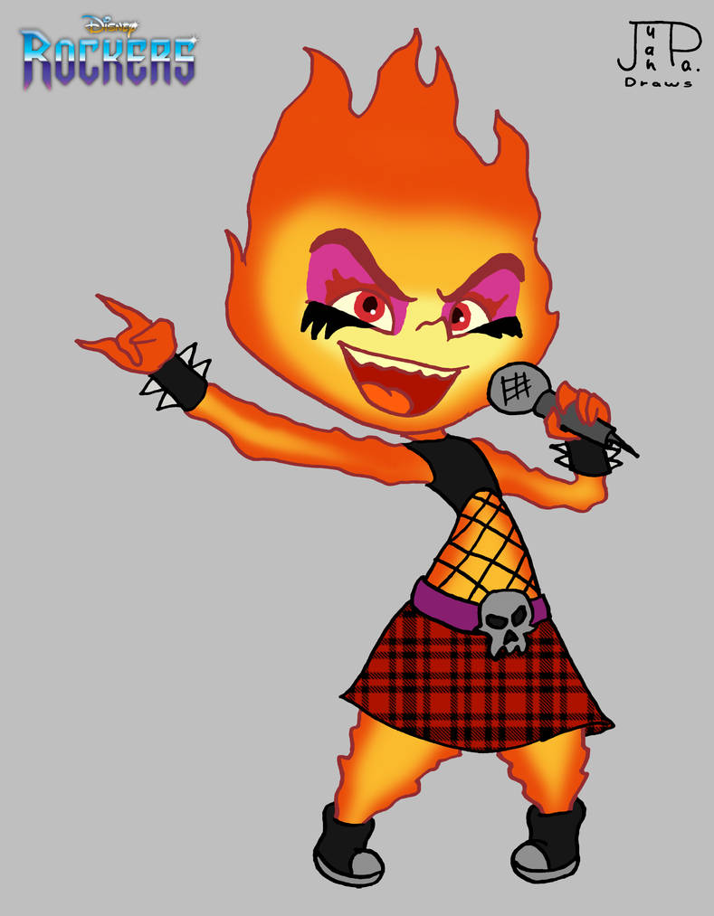 Disney Rockers - Hard Rock Ember by JuanpaDraws on DeviantArt