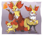 Flamey fennec foxes (Fennekin evolution!)