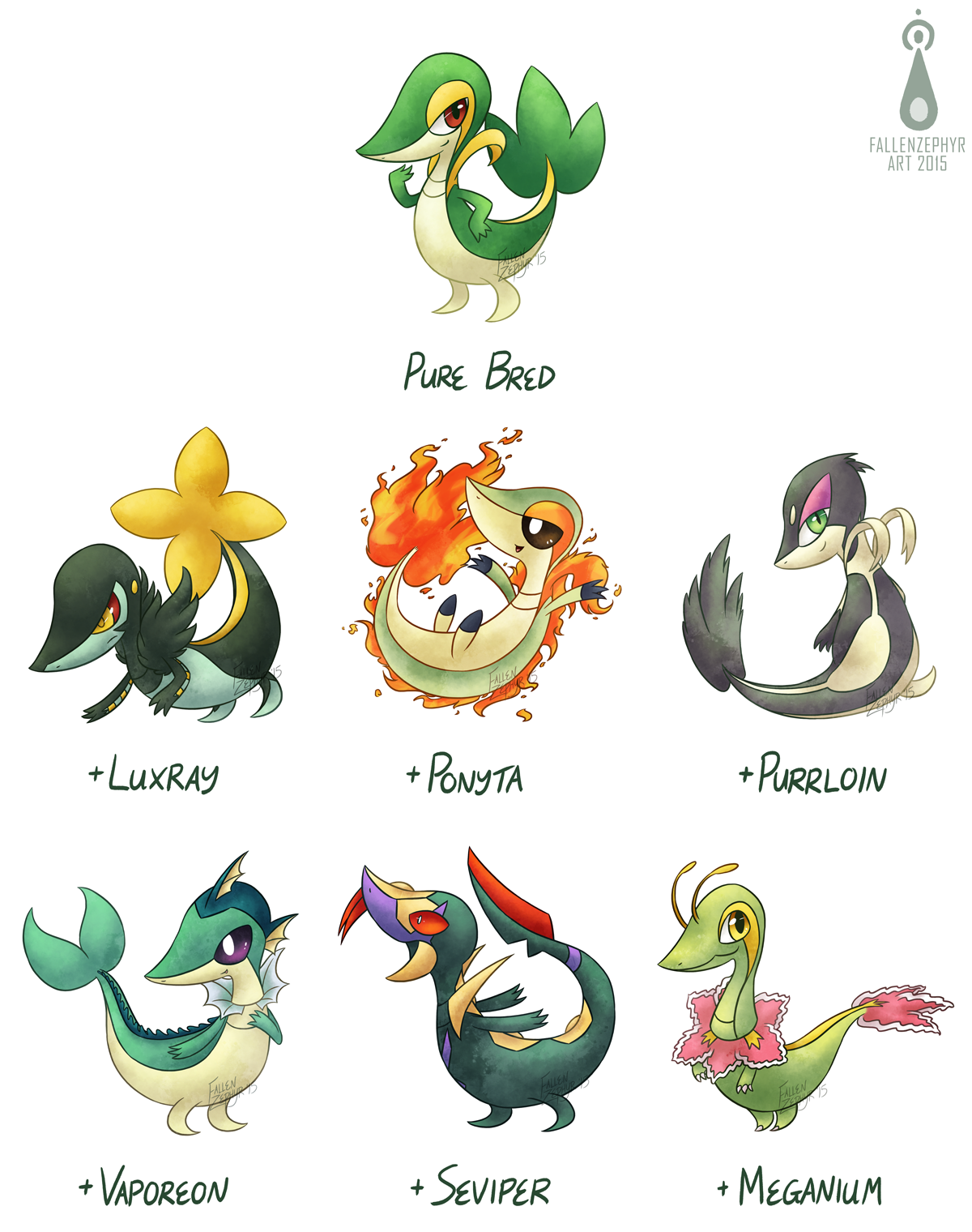 Pokemon Variations: Snivy by Virize on DeviantArt