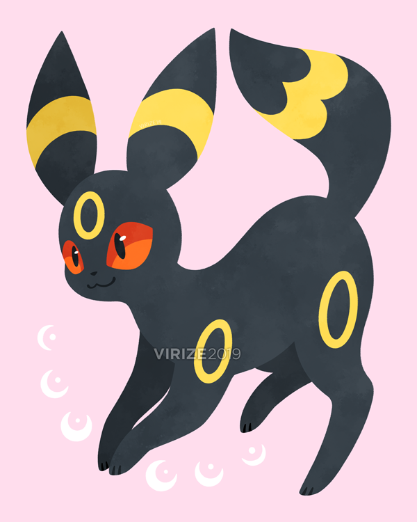 Eevee evolved into Umbreon by GlassPanda on DeviantArt