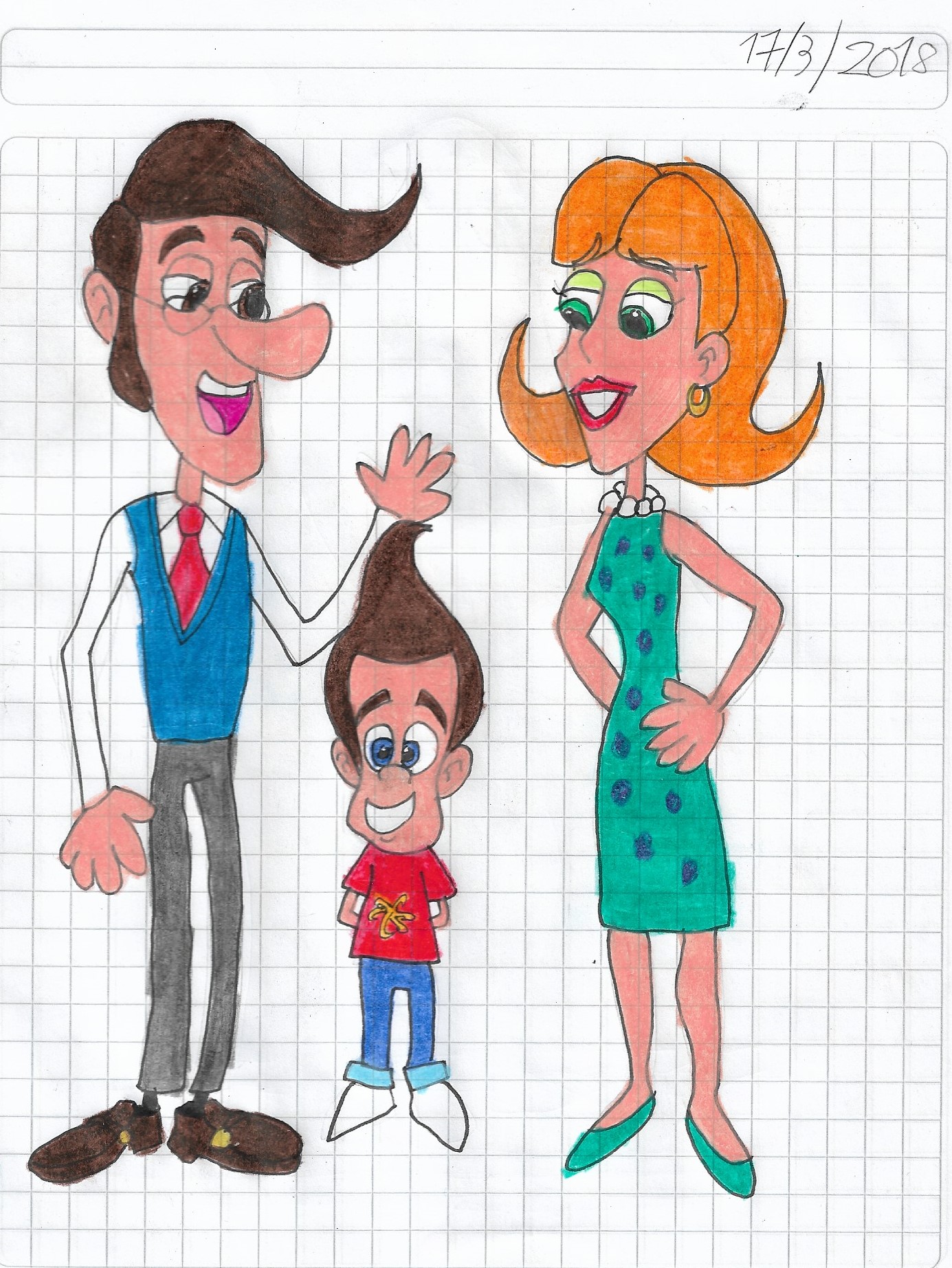 Jimmy Neutron and his parents, Hugh and Judy by matiriani28 on DeviantArt