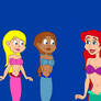 Sabrina and Chloe as mermaids meeting Ariel