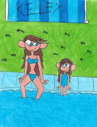 Kelley and Kathy dipping their feet in the pool by matiriani28