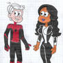 Lincoln as Spider-Man and Ronnie as MJ