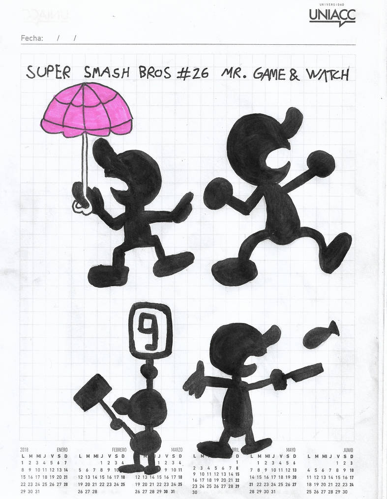Super Smash Bros #26 Mr. Game Watch by matiriani28 on DeviantArt