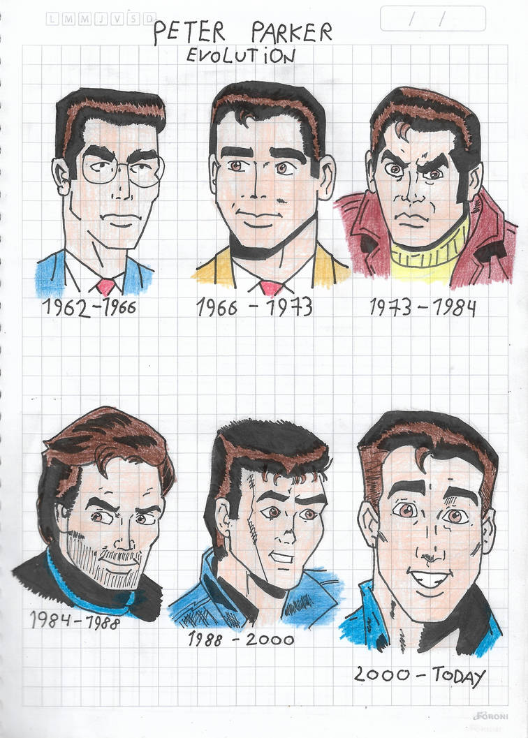 Peter Parker (SpiderMan) evolution by matiriani28 on DeviantArt Peter Parker (SpiderMan) evolution by matiriani28 on DeviantArt