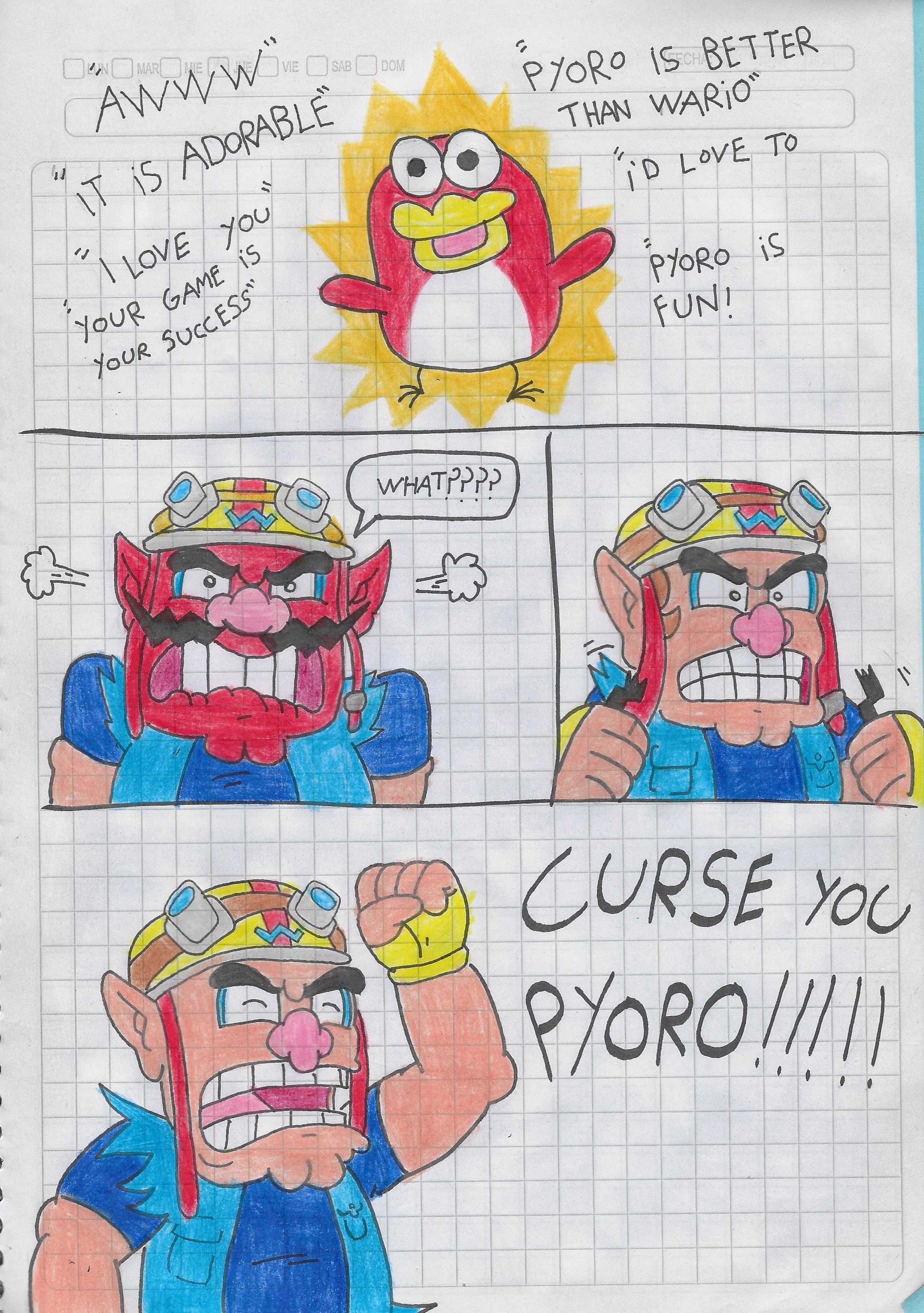 Wario hates Pyoro by matiriani28 on DeviantArt