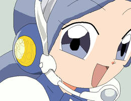 Hibiki y su auricular de pastelera