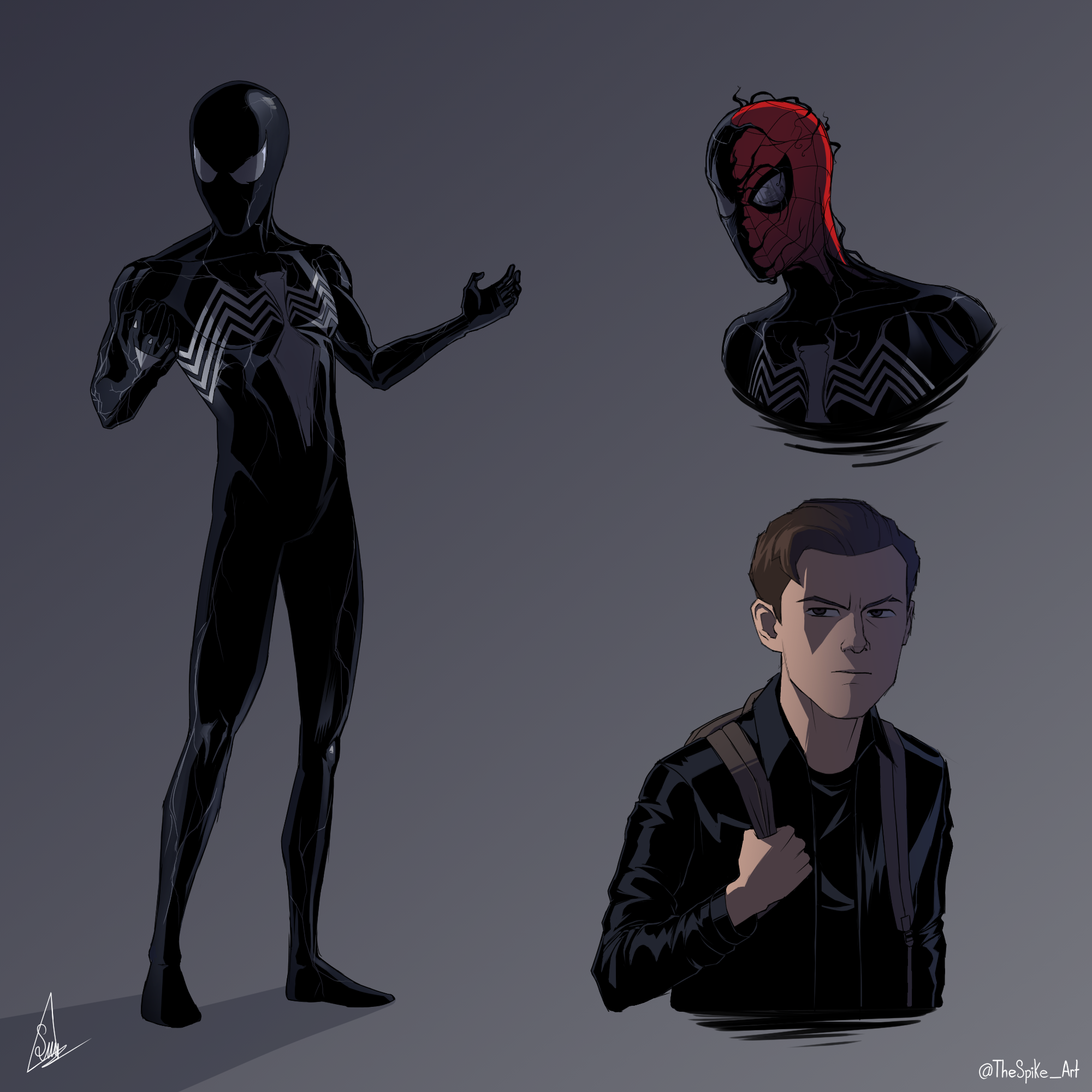 MCU Spider-Man with the symbiote suit by MrSpikeArt on DeviantArt
