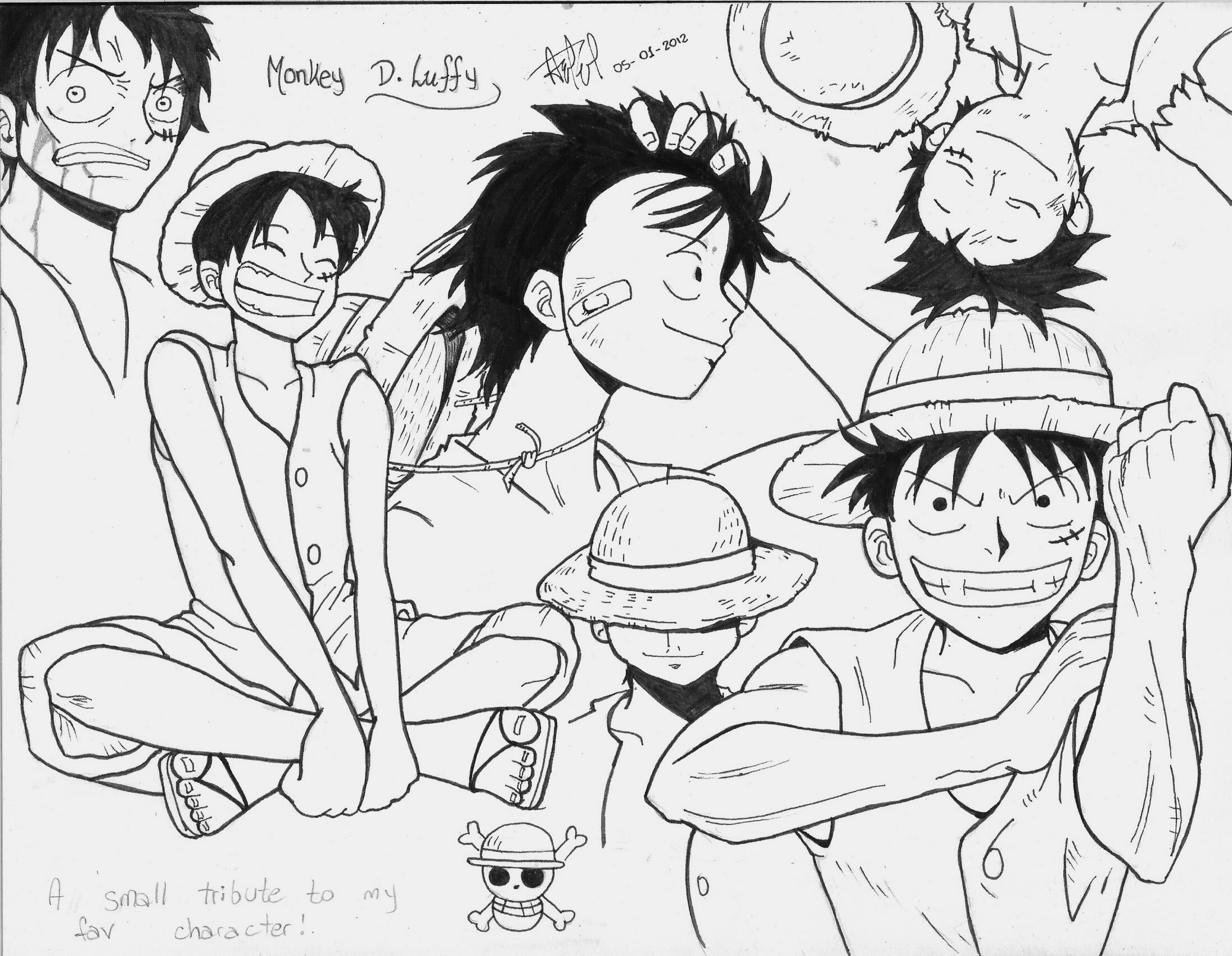 Monkey D. Luffy - Markers by Andrea--P on DeviantArt