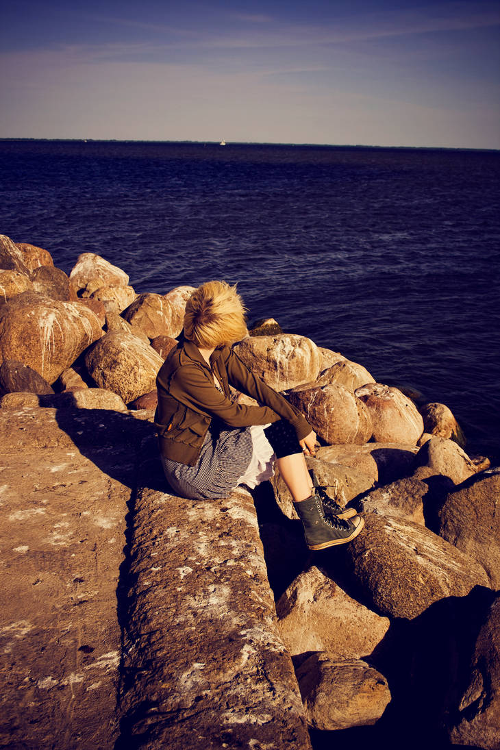 Staring at the ocean STOCKII by EK-StockPhotos