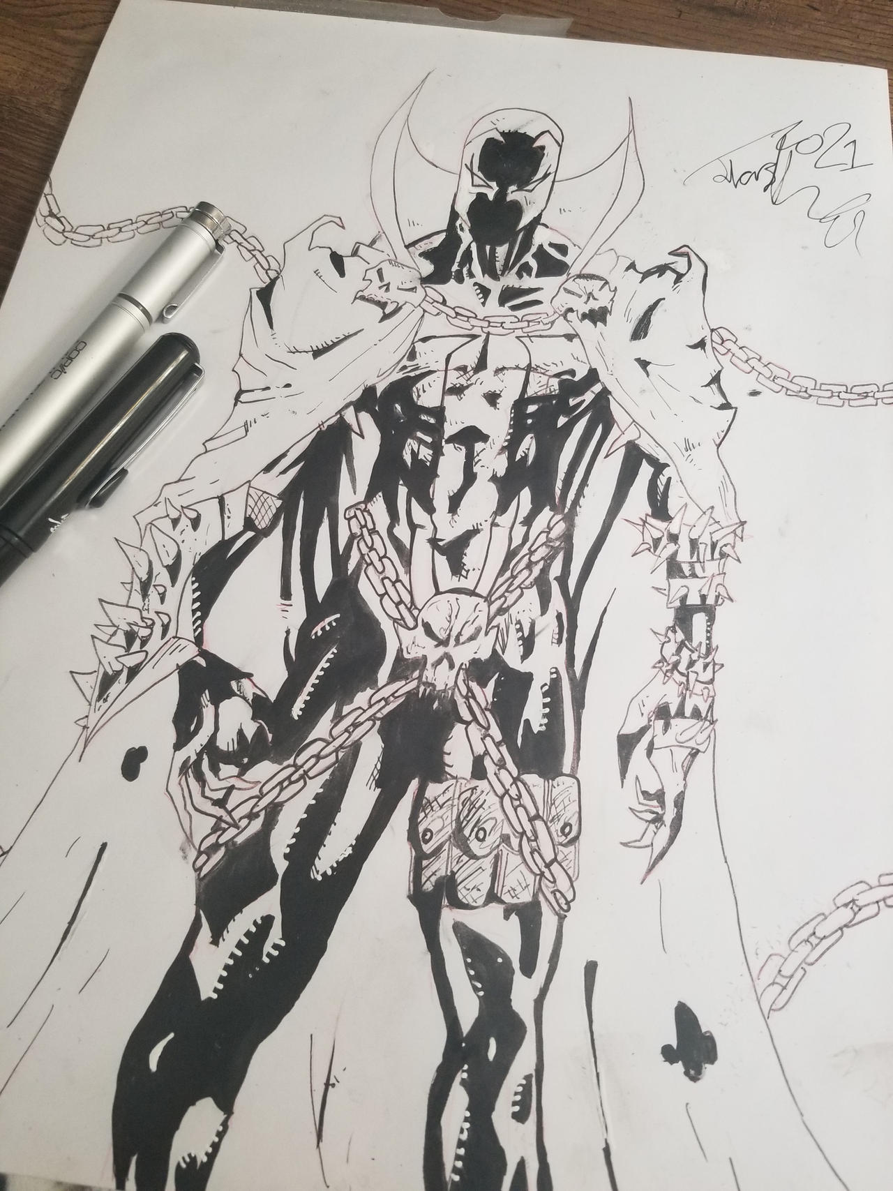 Spawn Drawing Inked Spawn inked by picklepandaa on DeviantArt