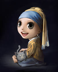 Girl with pearl earring chibified