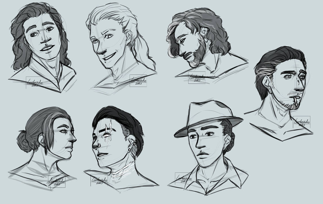 Quick Portraits Pt. 2 by LizzArtStudios on DeviantArt