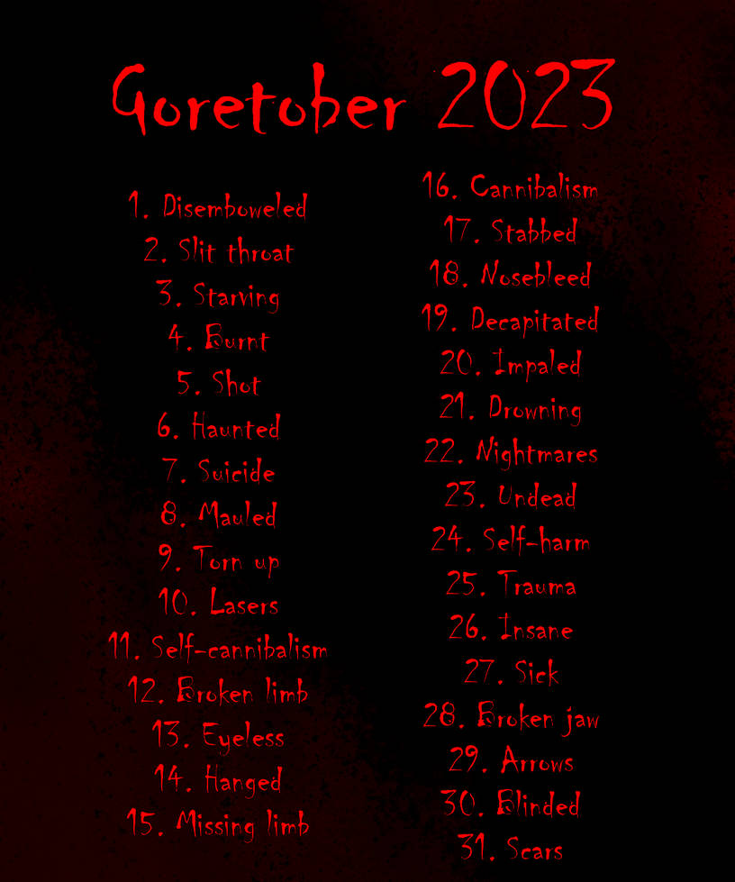 Goretober 2025 List