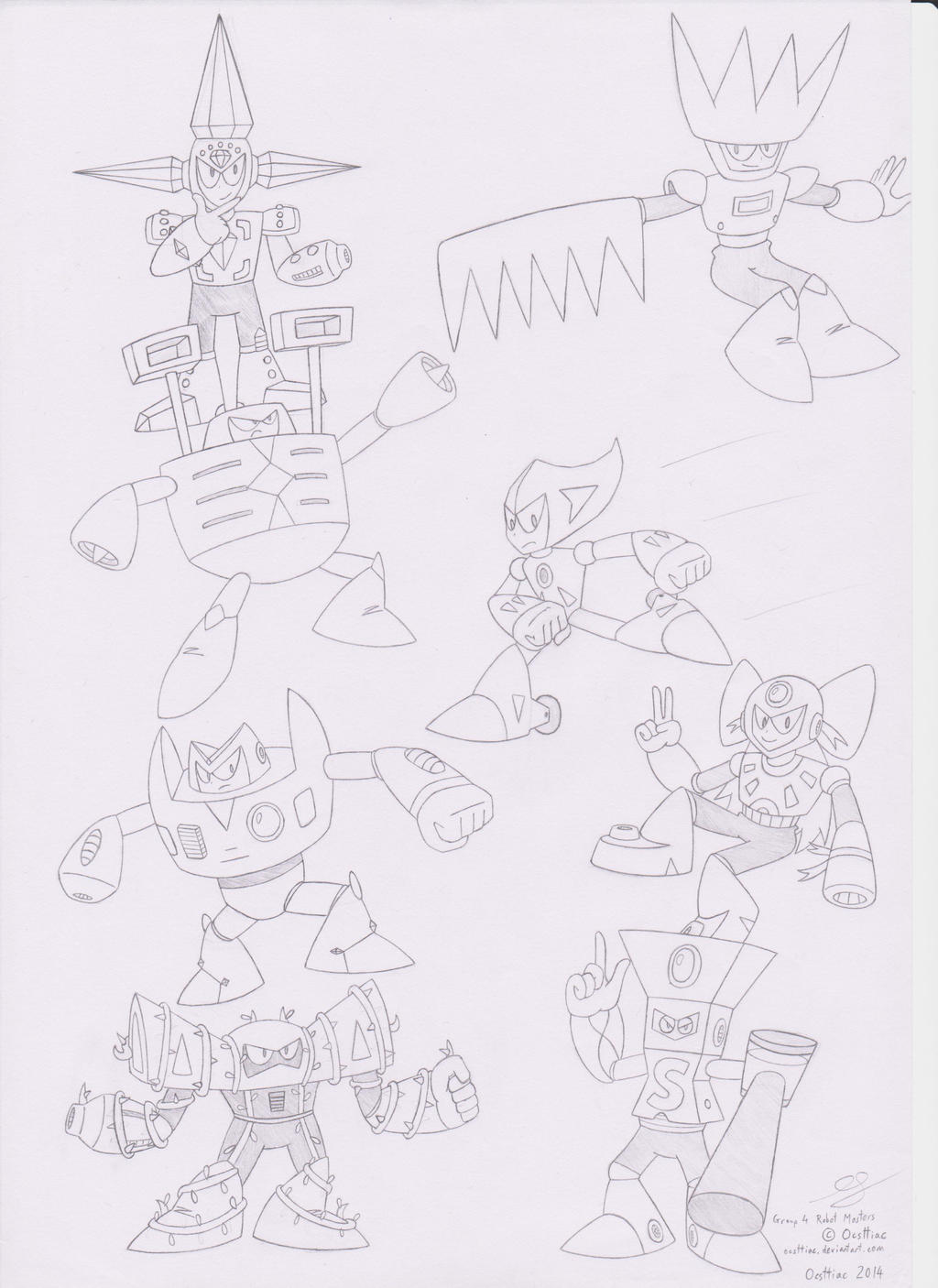Group 4 Robot Master Poster drawing by Ocsttiac