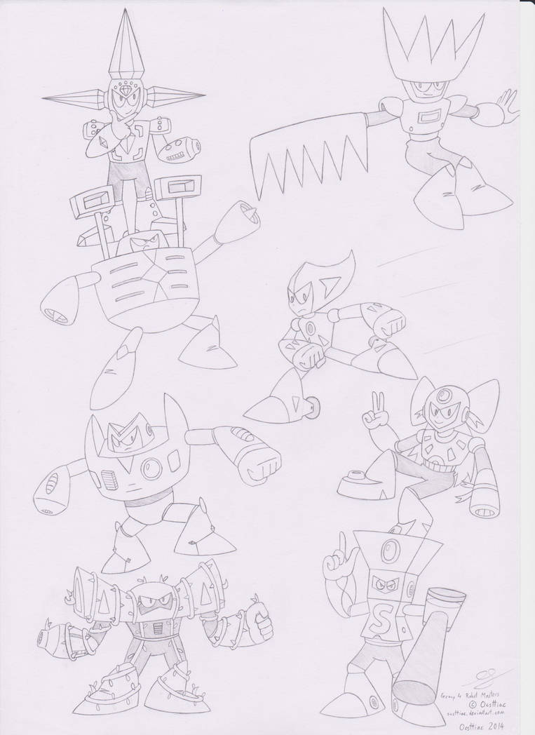 Group 4 Robot Master Poster drawing by Ocsttiac