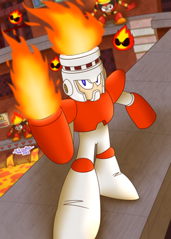 Mega Man Tarot ~ Justice ~ Fire Man