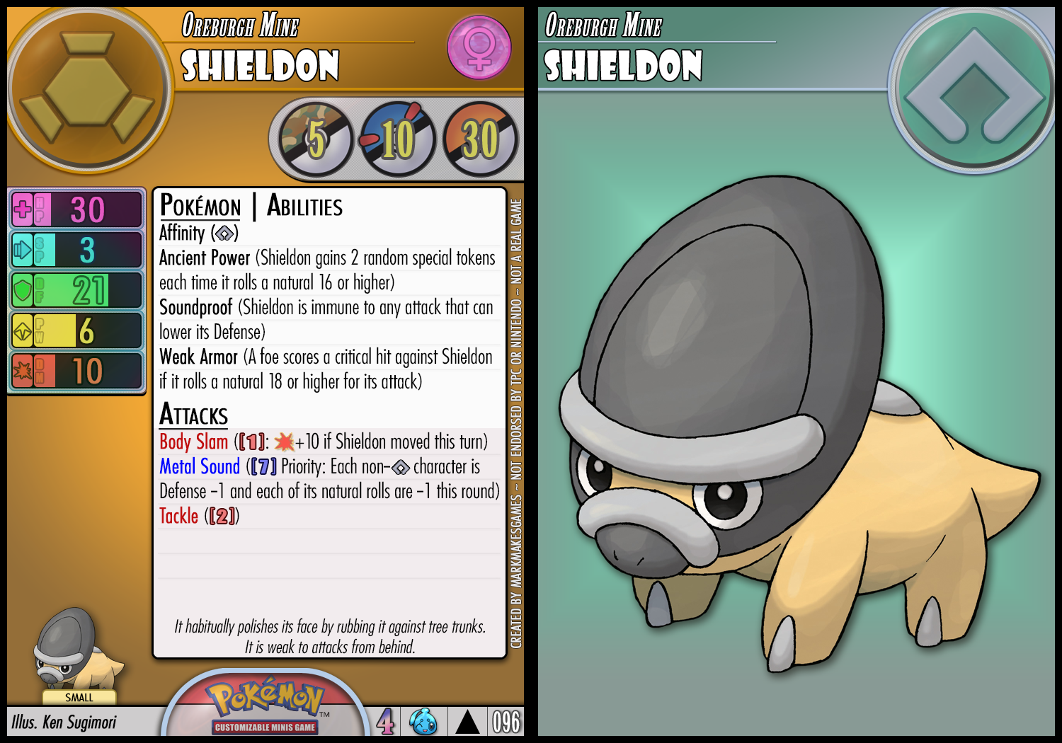 Shieldon, Pokédex(Pokémon GO)