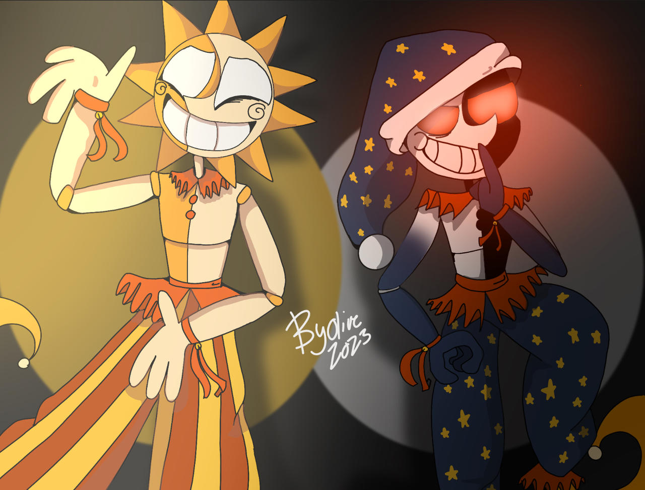 Sundrop and moondrop redraw by ZIMISDABEST on DeviantArt