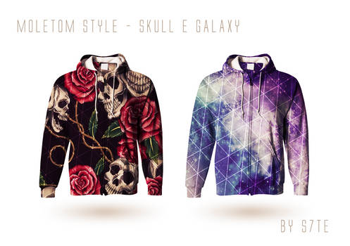 Moletom Style - Skull e Galaxy