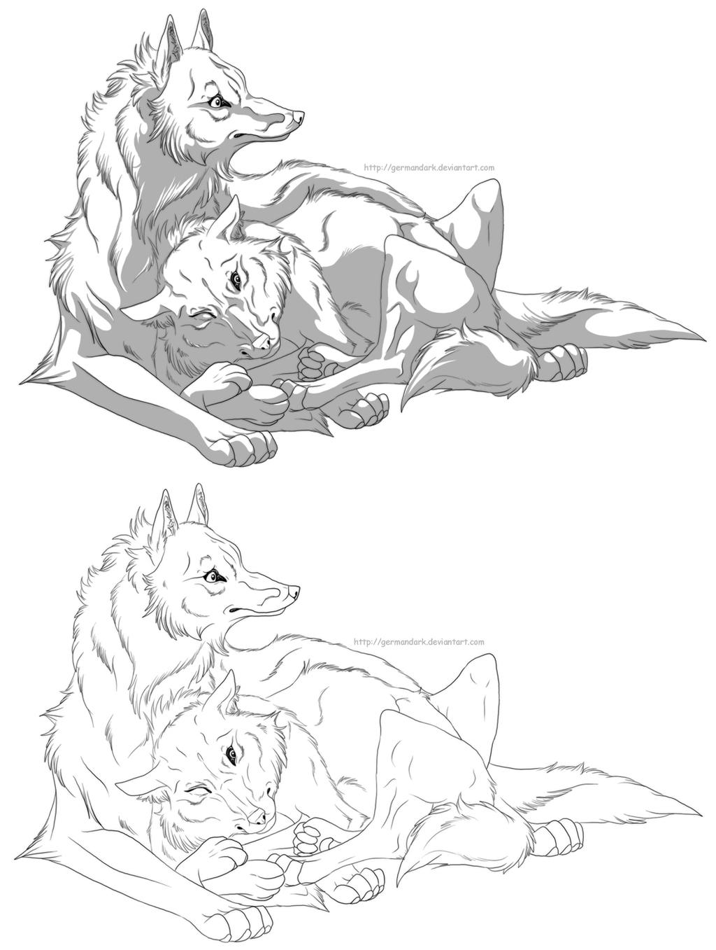 Cuddle Lineart