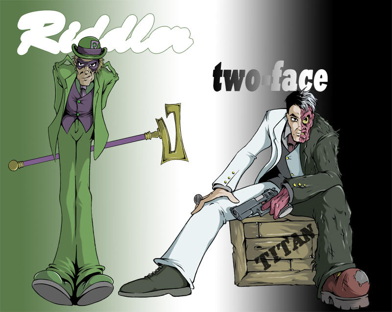 Absolute Riddler Face Riddler and Two-Face by UndeadComics on DeviantArt