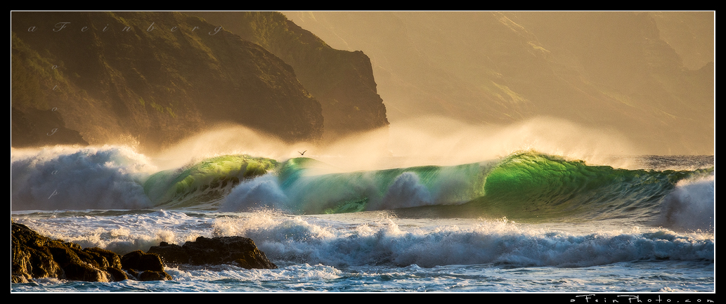 Ke'e Wave at Sunset