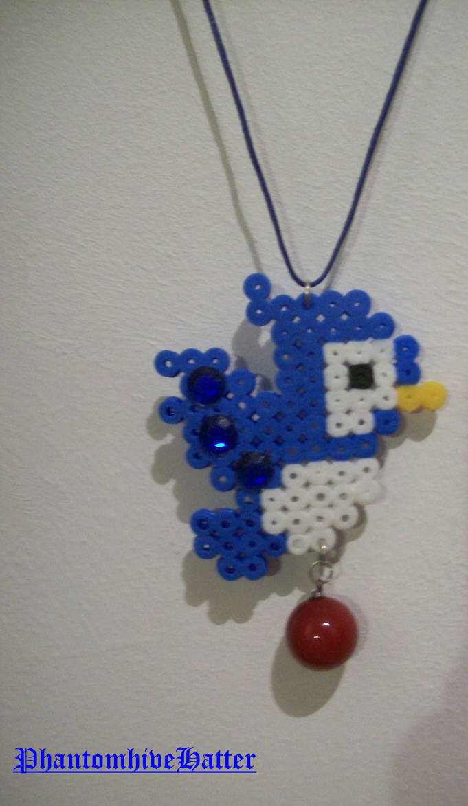 Hama beads : Blue Bird with Red Stone by euakotsou on DeviantArt