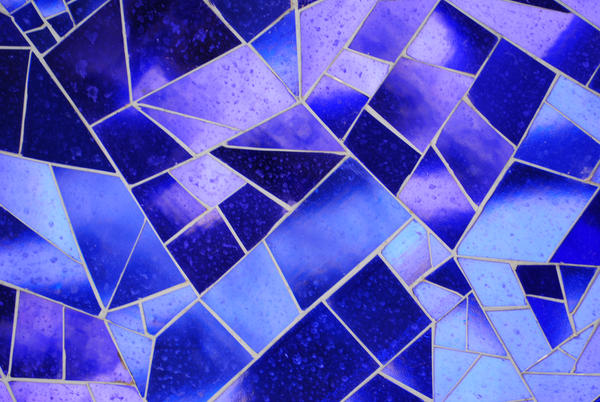 Mosaic Texture in Blue Glass