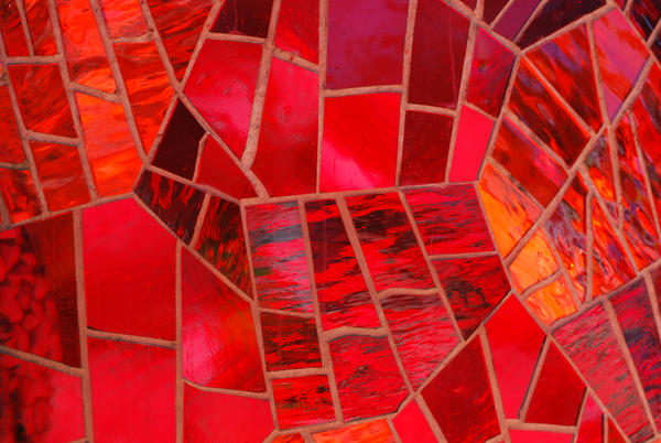 Mosaic of Red Glass by chamberstock