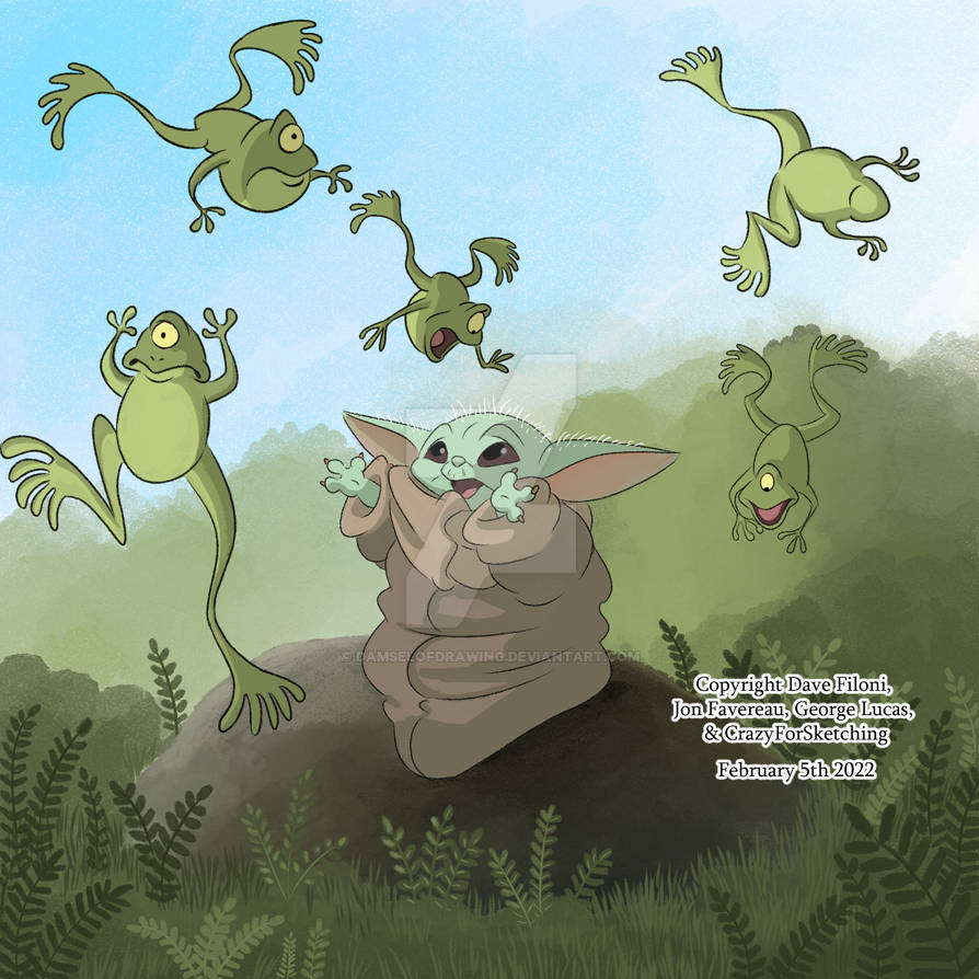 Floating Frogs by DamselofDrawing on DeviantArt