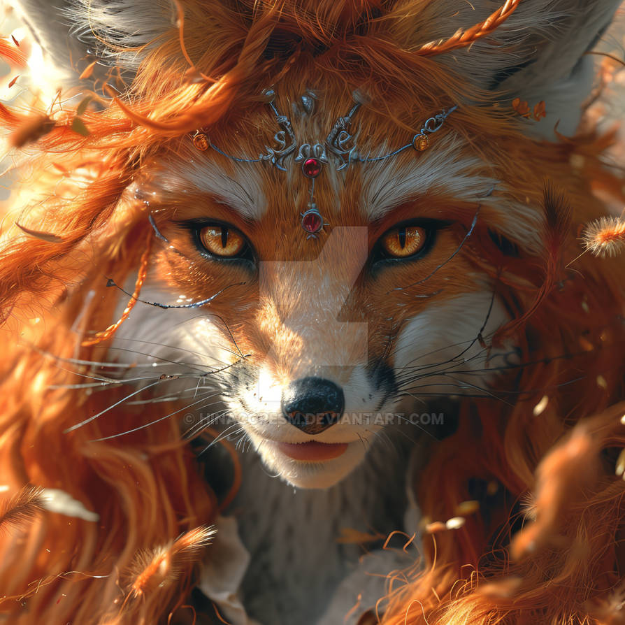 red fox portrait by hinacopesm on DeviantArt