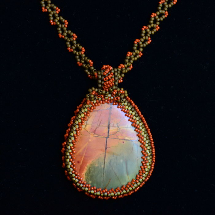 Beaded Picasso Jasper Necklace